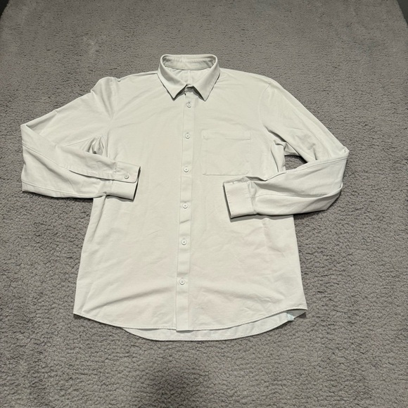 Lululemon Shirt Mens L Light Blue Long Sleeve Commission Button Up Smart Tech